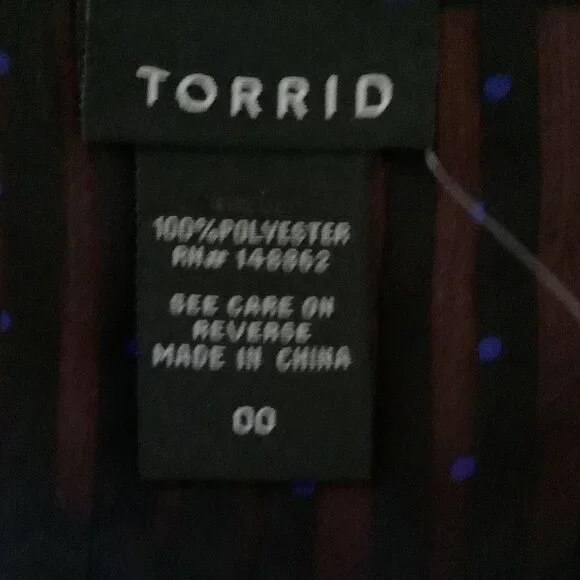 NWT Torrid 3/4 Sleeve Blouse Size: 00 - Picture 8 of 8